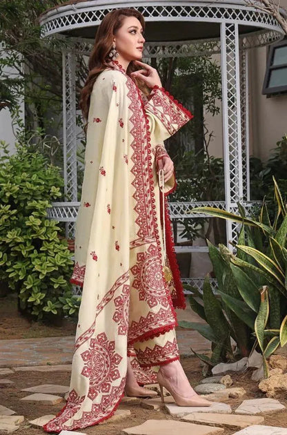 3Pcs Women's Unstitched Embroidered Suit