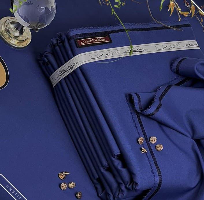 Men's Unstitched Wool Plain Suit