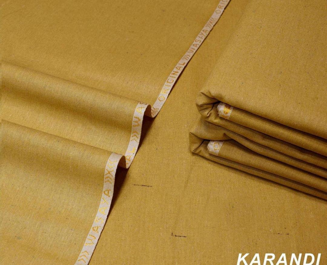 Men's Unstitched Karandi Plain Suit