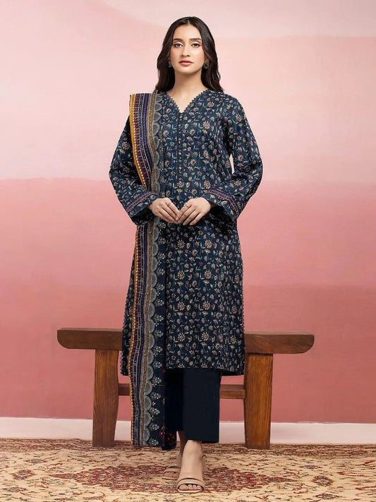 3Pcs Women's Unstitched Printed Suit